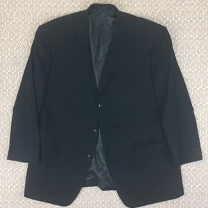 Jones New York Mens Black Wool Blazer Size 48R Y45